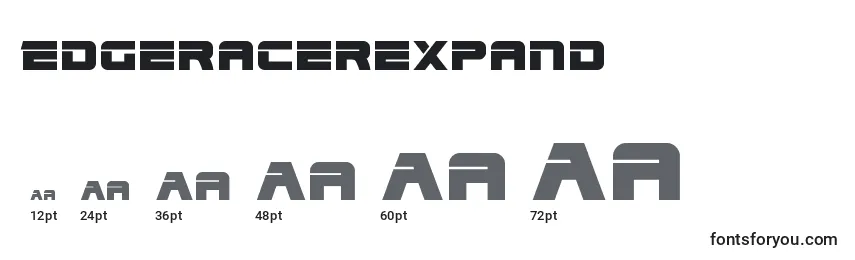 Размеры шрифта Edgeracerexpand