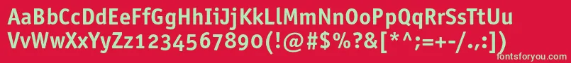 Officinasansboldosc Font – Green Fonts on Red Background