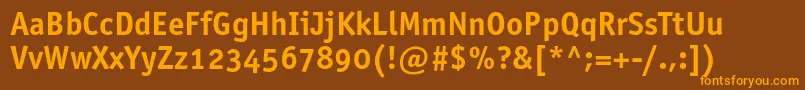 Officinasansboldosc Font – Orange Fonts on Brown Background