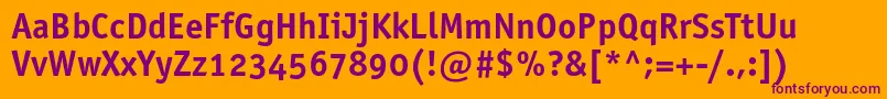 Officinasansboldosc Font – Purple Fonts on Orange Background