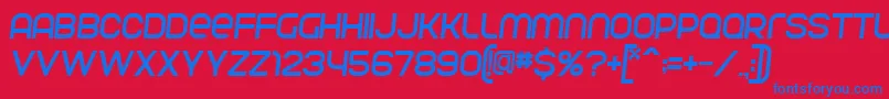 Czcionka ParvoflavinNormalSkew – niebieskie czcionki na czerwonym tle