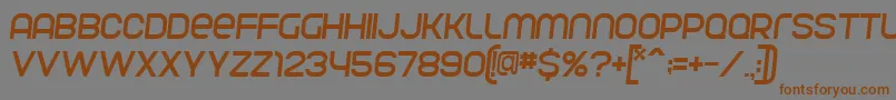 ParvoflavinNormalSkew-Schriftart – Braune Schriften auf grauem Hintergrund