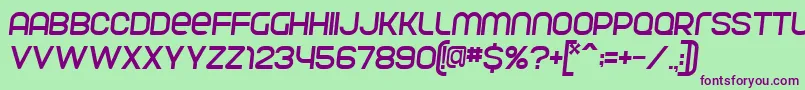 ParvoflavinNormalSkew Font – Purple Fonts on Green Background
