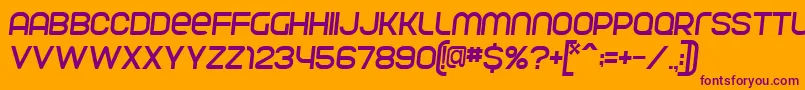 ParvoflavinNormalSkew-Schriftart – Violette Schriften auf orangefarbenem Hintergrund