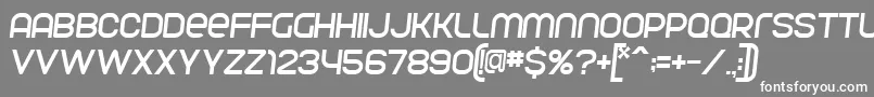 フォントParvoflavinNormalSkew – 灰色の背景に白い文字