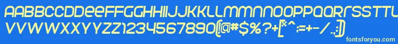 ParvoflavinNormalSkew Font – Yellow Fonts on Blue Background