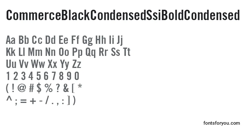 Шрифт CommerceBlackCondensedSsiBoldCondensed – алфавит, цифры, специальные символы
