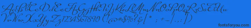 SuaveScriptAlt Font – Black Fonts on Blue Background