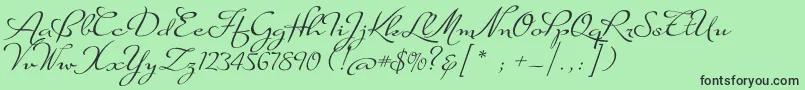 SuaveScriptAlt Font – Black Fonts on Green Background