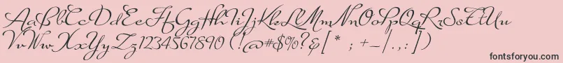 SuaveScriptAlt Font – Black Fonts on Pink Background