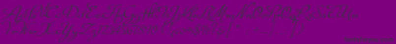 Czcionka SuaveScriptAlt – czarne czcionki na fioletowym tle