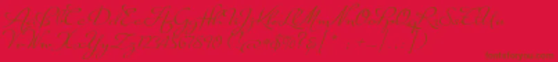 フォントSuaveScriptAlt – 赤い背景に茶色の文字