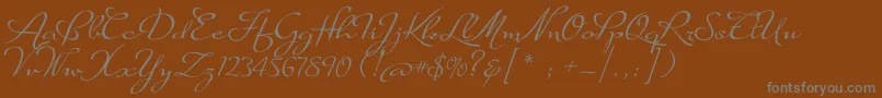 SuaveScriptAlt Font – Gray Fonts on Brown Background