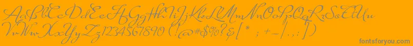 SuaveScriptAlt Font – Gray Fonts on Orange Background
