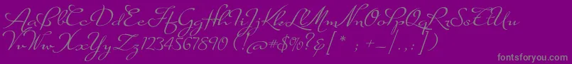 フォントSuaveScriptAlt – 紫の背景に灰色の文字