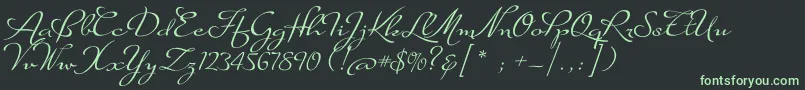 SuaveScriptAlt Font – Green Fonts on Black Background