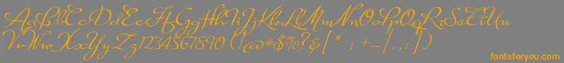 SuaveScriptAlt-Schriftart – Orangefarbene Schriften auf grauem Hintergrund