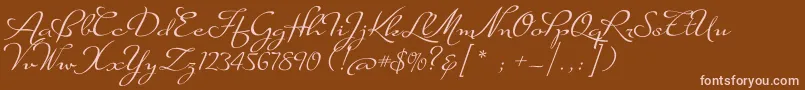SuaveScriptAlt Font – Pink Fonts on Brown Background