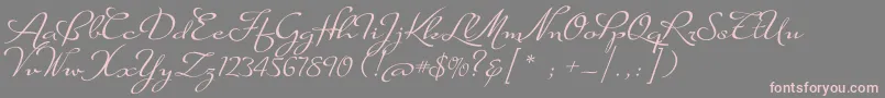 SuaveScriptAlt Font – Pink Fonts on Gray Background