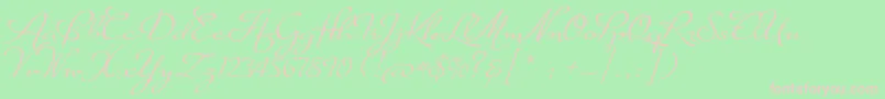 Czcionka SuaveScriptAlt – różowe czcionki na zielonym tle