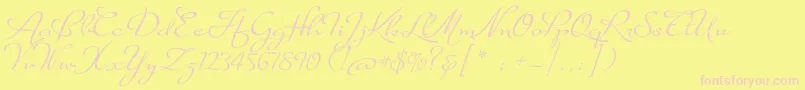 SuaveScriptAlt Font – Pink Fonts on Yellow Background