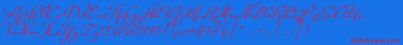 SuaveScriptAlt-Schriftart – Rote Schriften auf blauem Hintergrund