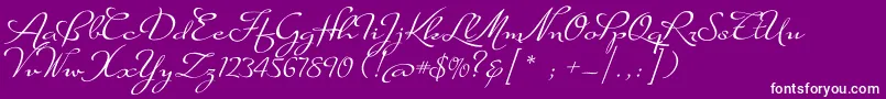 Шрифт SuaveScriptAlt – белые шрифты на фиолетовом фоне