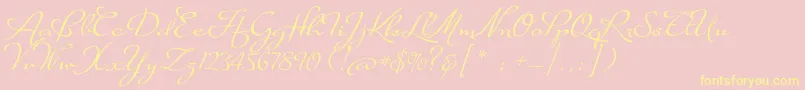 SuaveScriptAlt Font – Yellow Fonts on Pink Background