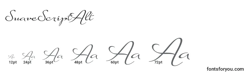 Размеры шрифта SuaveScriptAlt