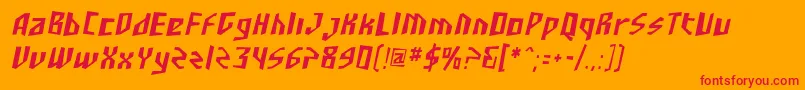 SfJunkCultureCondensedOblique Font – Red Fonts on Orange Background