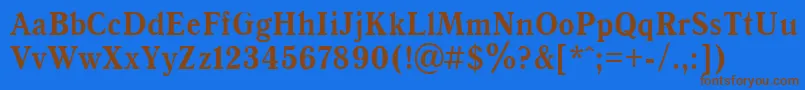 AntiquaBold90b Font – Brown Fonts on Blue Background