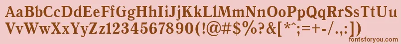 AntiquaBold90b Font – Brown Fonts on Pink Background