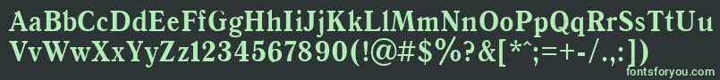 フォントAntiquaBold90b – 黒い背景に緑の文字