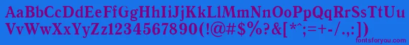 AntiquaBold90b Font – Purple Fonts on Blue Background