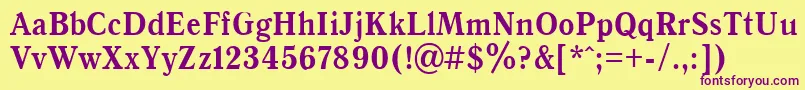 AntiquaBold90b-Schriftart – Violette Schriften auf gelbem Hintergrund