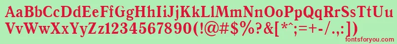 AntiquaBold90b Font – Red Fonts on Green Background