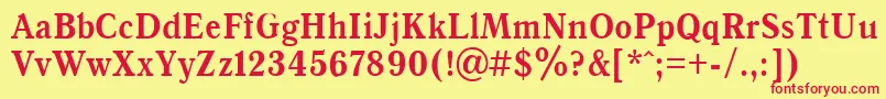 AntiquaBold90b Font – Red Fonts on Yellow Background