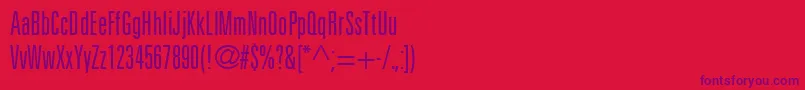UniversLt49LightUltraCondensed Font – Purple Fonts on Red Background