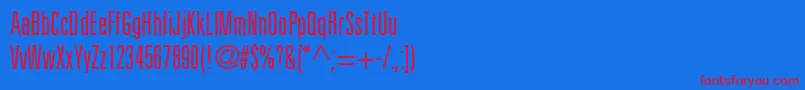 Police UniversLt49LightUltraCondensed – polices rouges sur fond bleu