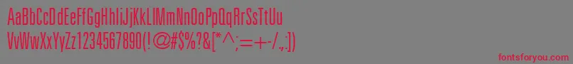UniversLt49LightUltraCondensed Font – Red Fonts on Gray Background