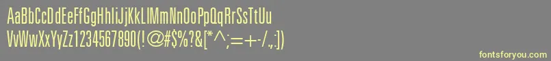 UniversLt49LightUltraCondensed Font – Yellow Fonts on Gray Background