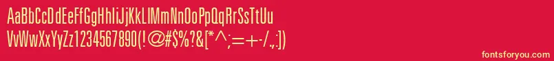 UniversLt49LightUltraCondensed Font – Yellow Fonts on Red Background