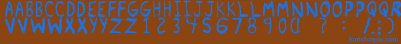 RemnantRegular Font – Blue Fonts on Brown Background