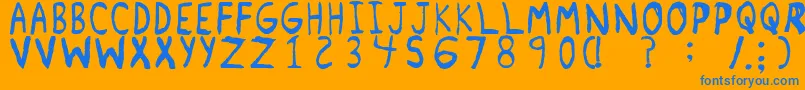 RemnantRegular Font – Blue Fonts on Orange Background