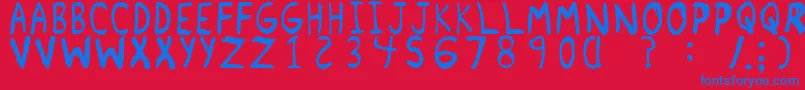 RemnantRegular Font – Blue Fonts on Red Background