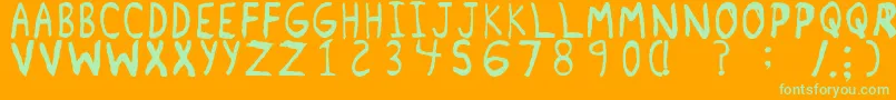 RemnantRegular Font – Green Fonts on Orange Background