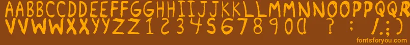 RemnantRegular Font – Orange Fonts on Brown Background