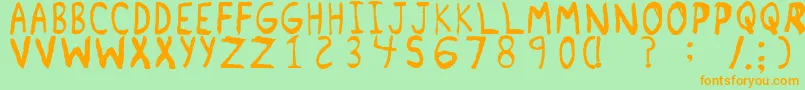 RemnantRegular Font – Orange Fonts on Green Background