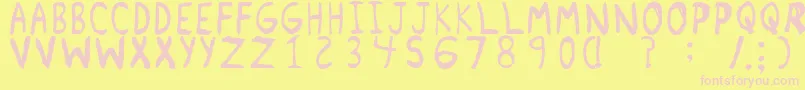 RemnantRegular Font – Pink Fonts on Yellow Background