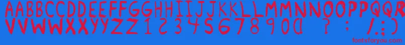 RemnantRegular Font – Red Fonts on Blue Background